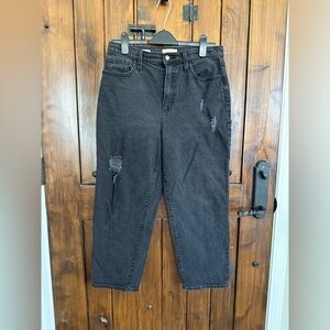 Black Denim Straight leg jeans